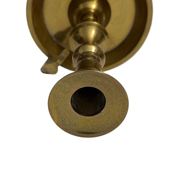 Solid Brass Taper Candle Holder 8" Candlestick Cottagecore Christmas Gift Vtg - Picture 8 of 9